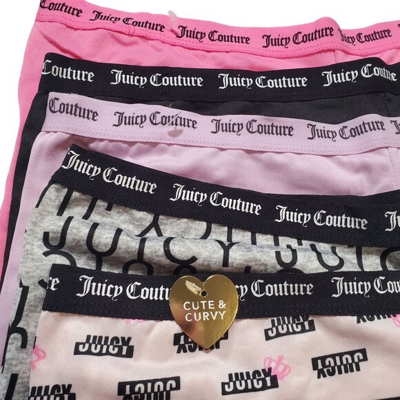 Juicy Couture intimates womens 5pack underwear boyshorts multicolor Size 1X new - Picture 3 of 10